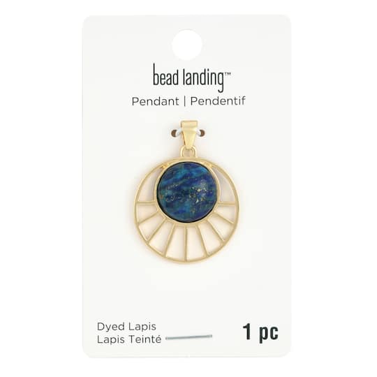 12 Pack: Blue & Gold Lapis Sun Pendant by Bead Landing™